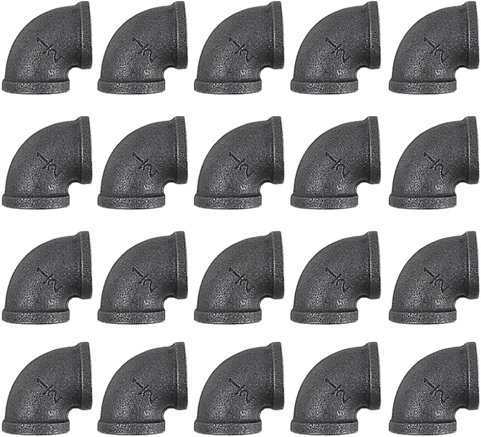 1/2 in Malleable Iron Pipe Elbows, 20 Pack Threaded Fittings