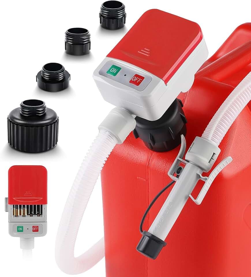 3.2GPM Portable Fuel Transfer Pump with Auto-stop Sensor, Red