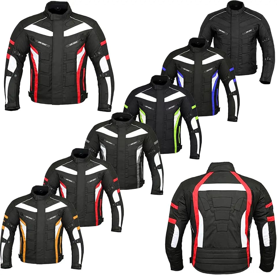 Men's Waterproof Motorbike Jacket CE Armor–All-Weather Protective Coat for Bikers