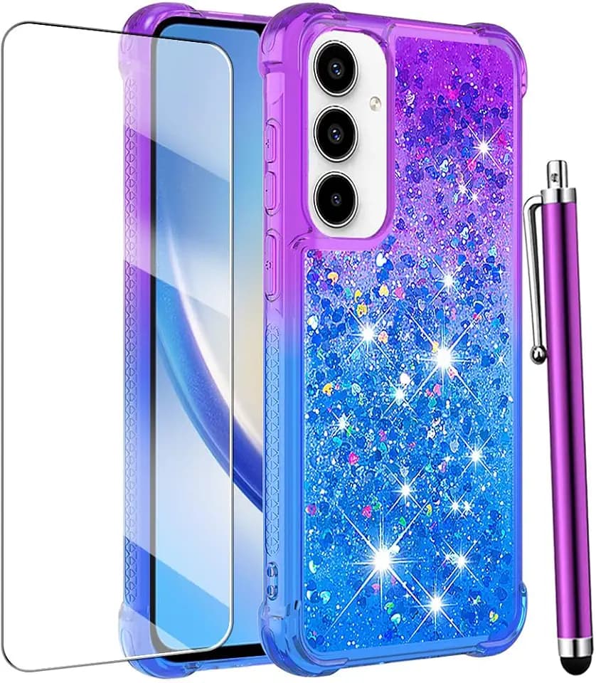 for Samsung Galaxy A15 5G Phone Case, Glitter Blue Purple