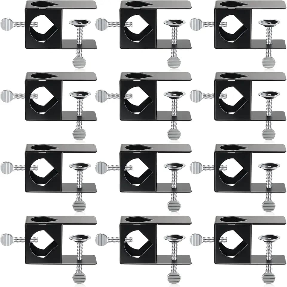 Ferraycle 12 Pcs Deck Torch Clamp Metal Black Torch Mount Holder Outdoor Pole Clamp Universal Porch Rail Accessory