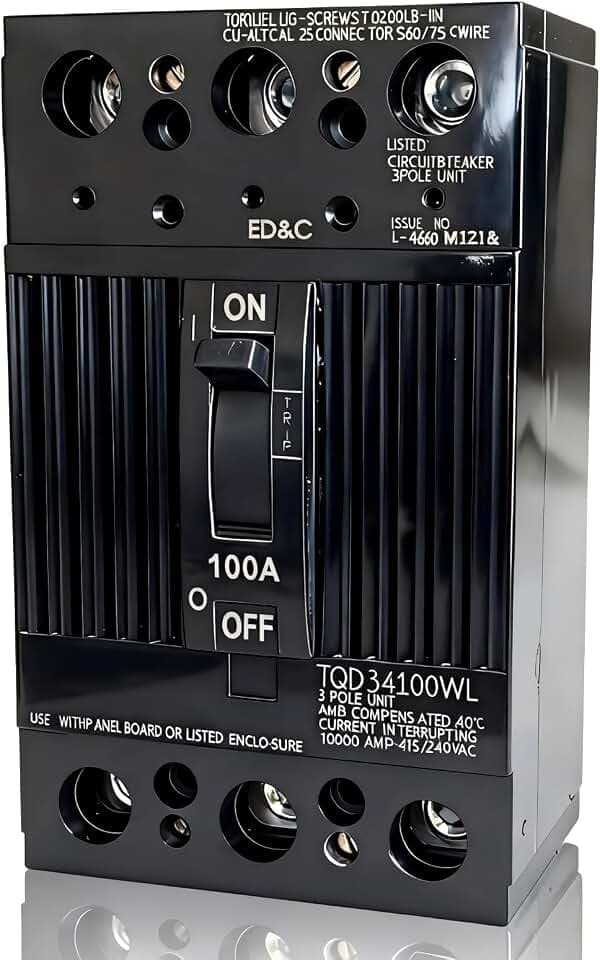NEW TQD32100 3-Pole 100 Amp Circuit Breaker, Compatible with GE Load Center