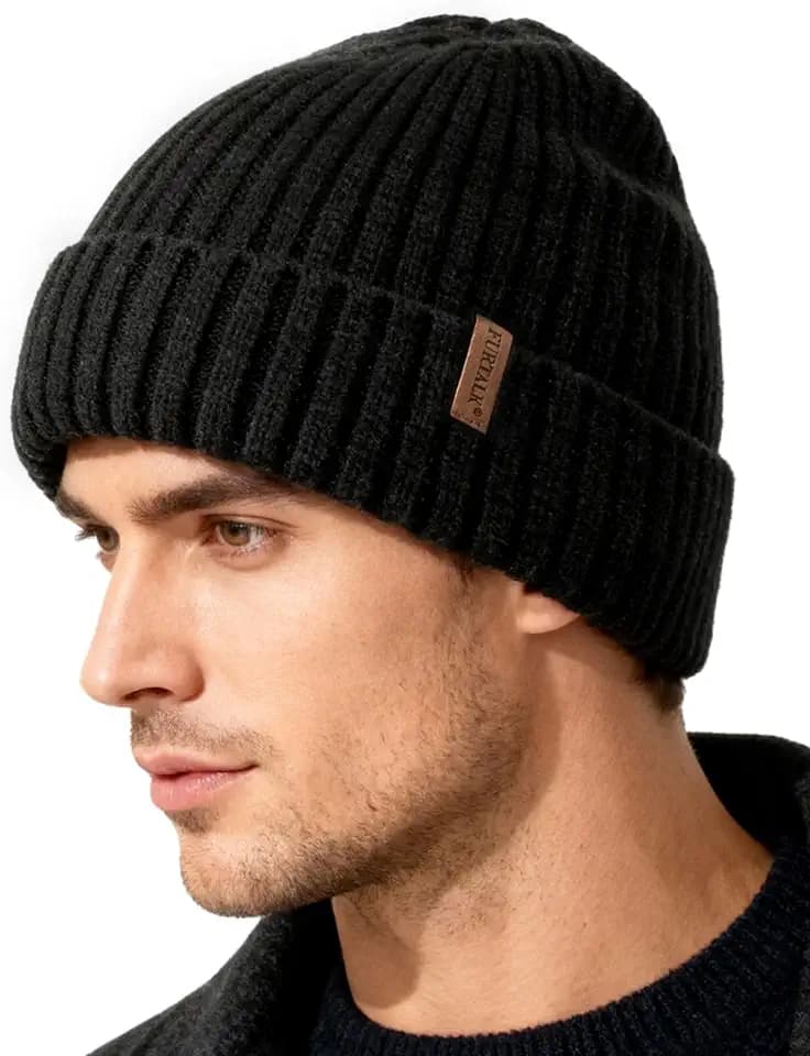 FURTALK Unisex Winter Beanie Grobstrick Mütze mit weiches Fleecefutter Warm Wintermütze für Herren und Damen
