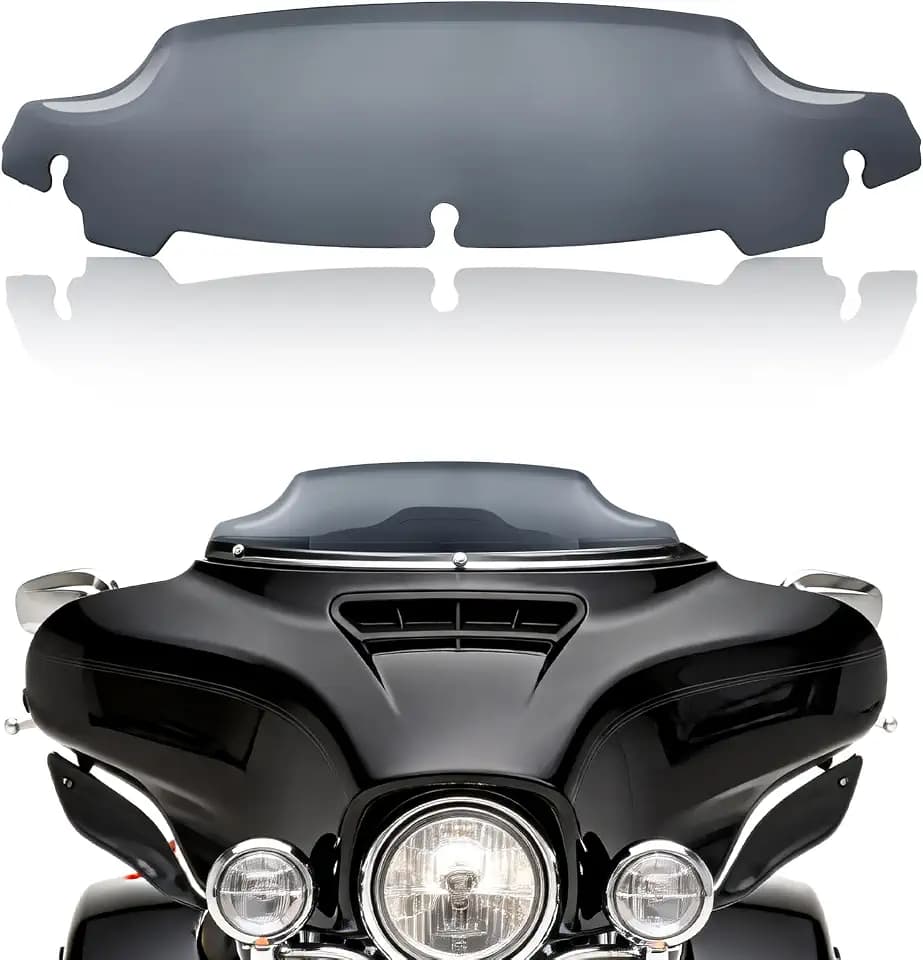 DREAMIZER Smoke 4.5" Wave Windshield Windscreen Compatible with Harley Touring Street Glide Ultra Limited Electra Glide Tri Glide FLHT FLHX FLHXS FLHTK 2014-2024
