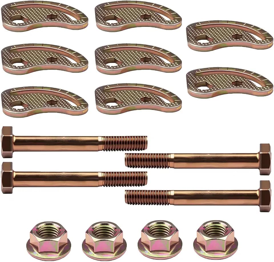 Upper Control Arm Alignment Cam Bolt Kit Enhanced Compatible with 99-18 Chevy Silverado 1500 Suburban Avalanche 2500 GMC Sierra 1500 2WD 4WD Fit Hummer H2 H2T Bolts ± 1.5° Suspension Kits 4 PCS