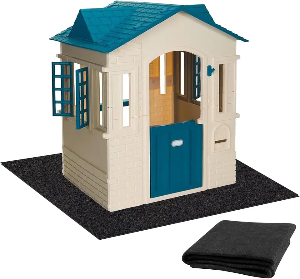 Outdoor Playhouse Mat, 59x79 Inches Extra Large Outdoor Playhouse Activity Rug, Non Slip Backing Portable Washable Home Floor Game House Play Mat for Kids Garden Patio
