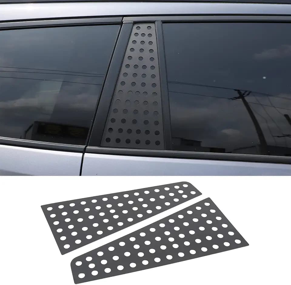 Rear Door Window Panel Cover Decoration for Honda Pilot 2016-2022/ Passport 2019-2023 Accessories, Aluminum Alloy Car Rear Window Moldings Honeycomb Panel Trim
