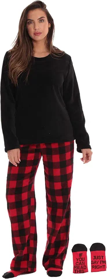 Just Love Plush Pajama Pants Set Womens with Socks
