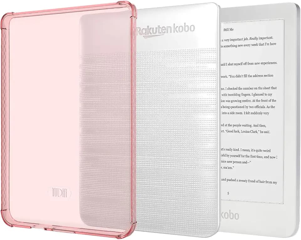 TUDIA SKN kompatibel mit Tolino Shine 3 Hülle/Kobo Clara HD Hülle (2018), [Verstärkte Ecken] Stoßfestes Schlankes Klar Rückseite Leichte Griffige Seiten TPU-Stoßfänger – Rosa