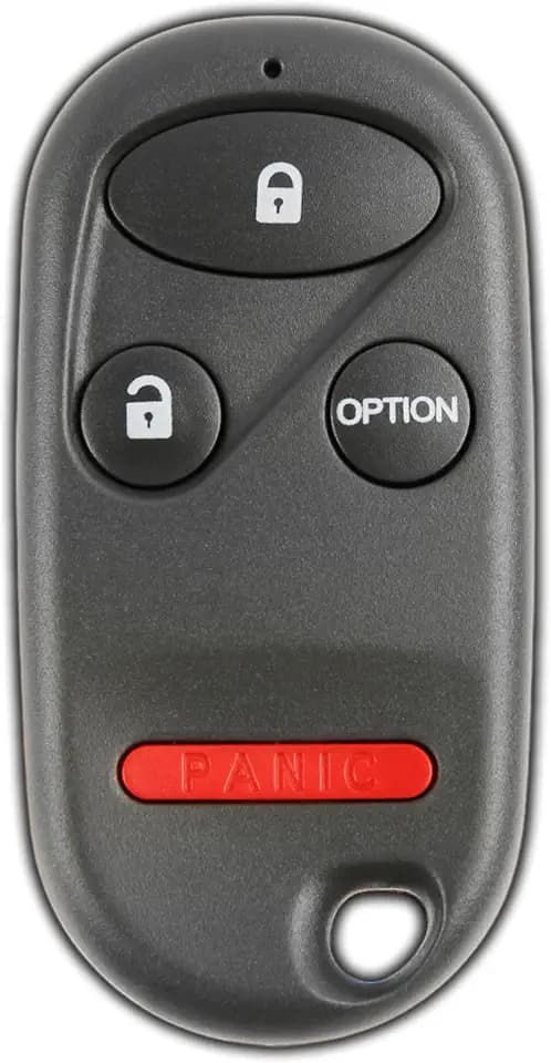 KeylessOption Key Fob for 1996 1997 1998 1999 2000 2001 2002 2003 2004 2005 2006 2007 2008 2009 Honda Accord Civic Odyssey Pilot S2000 Remote, 4-Button A269ZUA101, Programming Guide Included