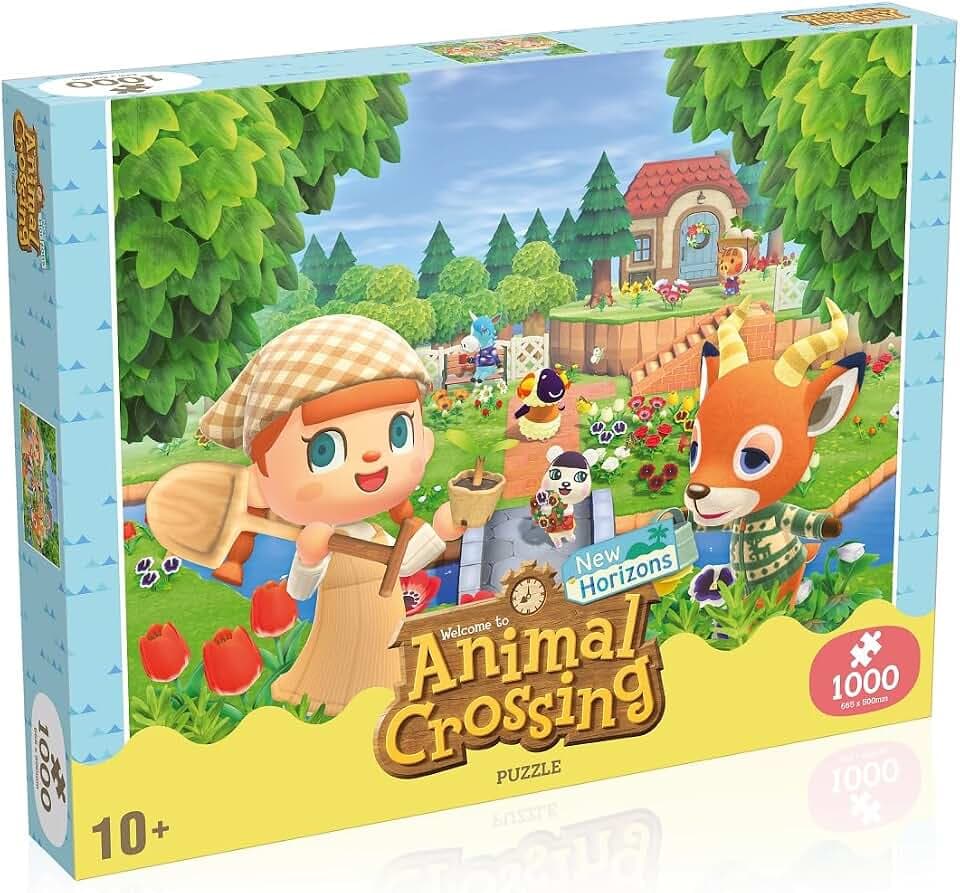 Winning Moves Puzzle 1000 Teile Animal Crossing - Puzzle Animal Crossing für Familie - Klassische Puzzles für Kinder ab 1+ Jahren - Fanartikel & Merchandise