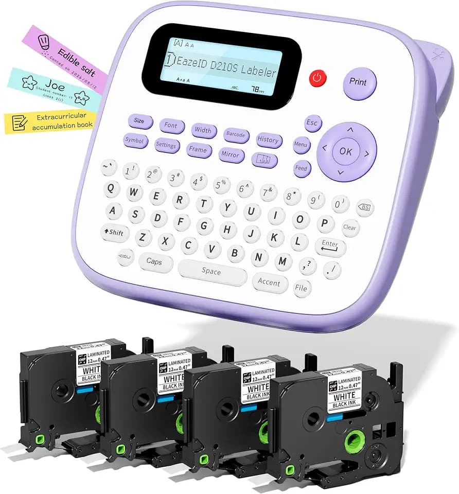 D210S Label Maker Machine with Tapes, Label Maker Waterproof-Labels