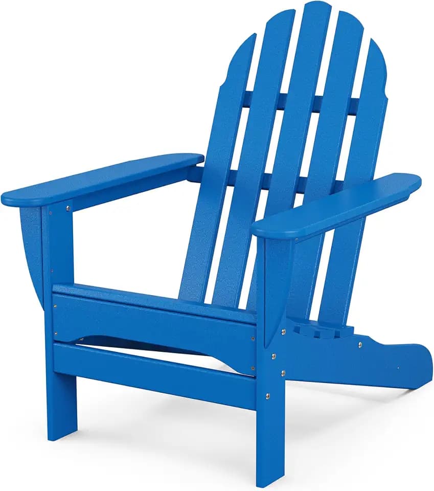 POLYWOOD AD4030PB Classic Outdoor Adirondack Chair, Pacific Blue