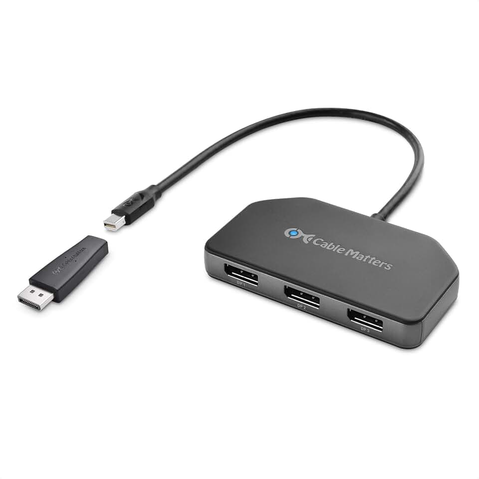 Cable Matters Triple Monitor Mini DisplayPort/DP Hub, DP 1.4