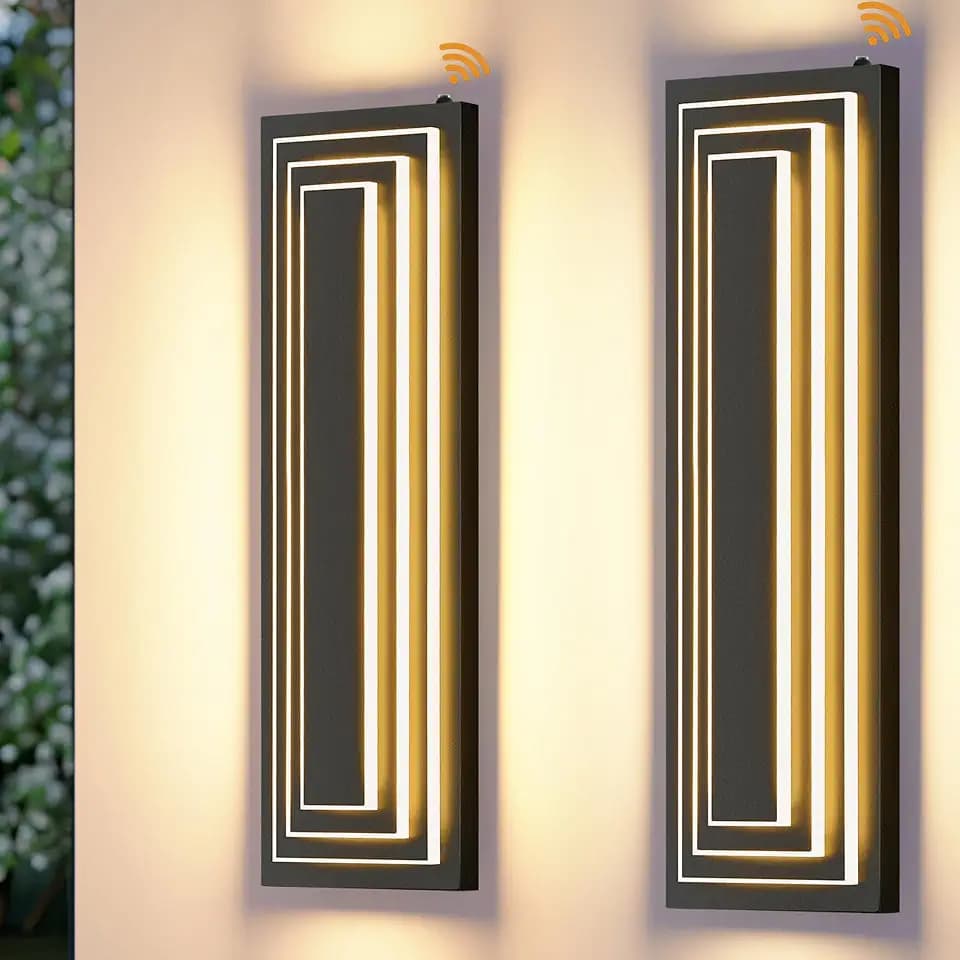 Dusk to Dawn Outdoor LED Wall Lights,3-Tier 23.6 in,36W,2 Packs