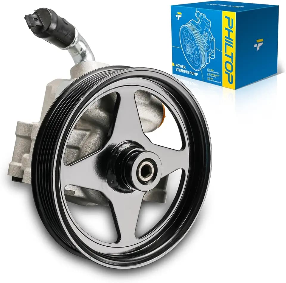 PHILTOP 20373P1 Power Steering Pump with Pulley Fit for 2008-2010 F-250 Super Duty 5.4L, 2008-2010 F-350 Super Duty 5.4L, Replace OE 20-373P1, 20373P1, 7C3Z3A674A