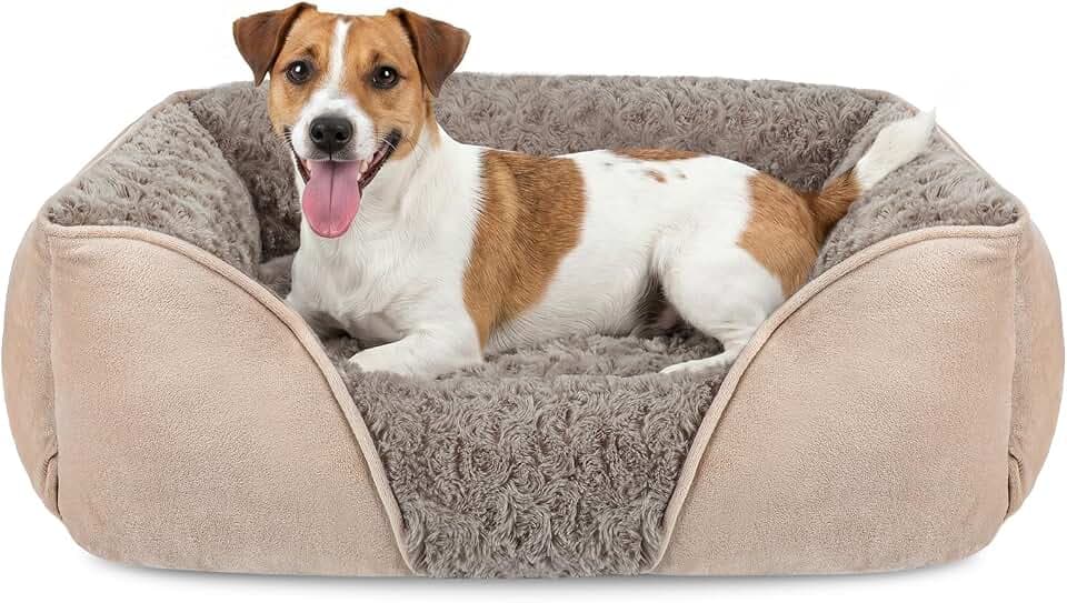 JOEJOY Hundebett Mittelgroße Hunde, Hundekorb Waschbar, 63x53x20cm