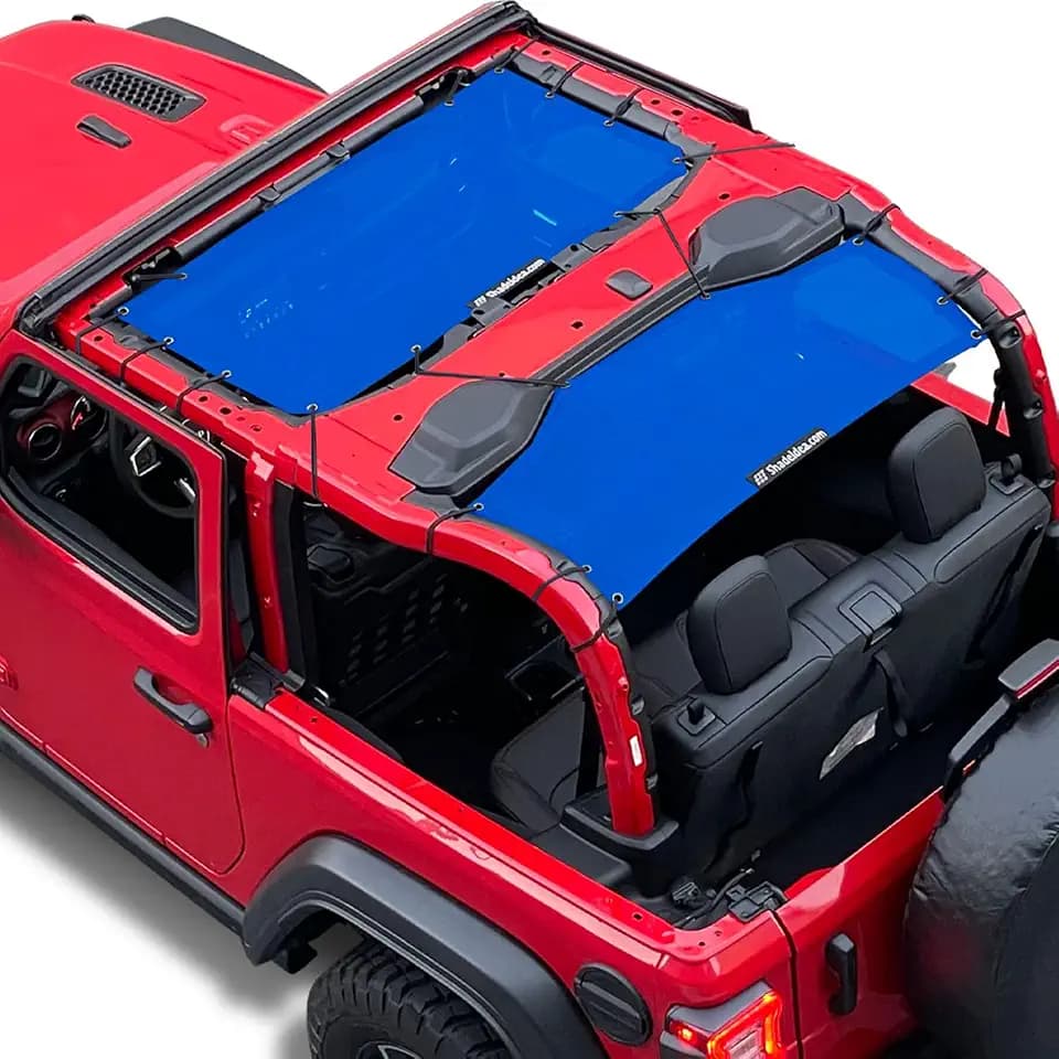 JL Sun Shade Top Roof Compatible with Jeep Wrangler Sunshade Front+Rear 2pc