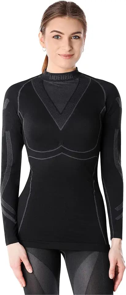 Ladeheid Thermounterwäsche Damen Funktionsunterwäsche Langarm Shirt Thermoaktiv LAGI004
