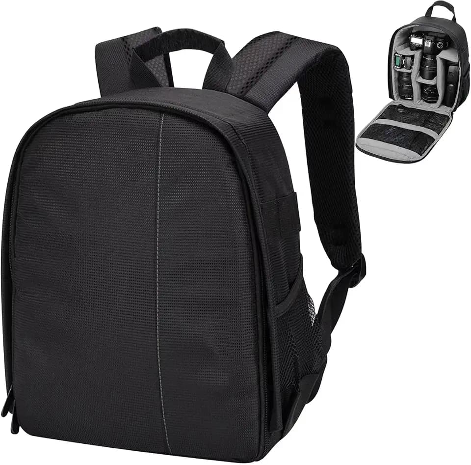 Camera Backpack Professional Camera Bag for DSLR/SLR Mirrorless Camera, Photography Backpack Case for Women Men Photographers, Camera Case Compatible with Canon Nikon Sony Digital Lens (Grey)