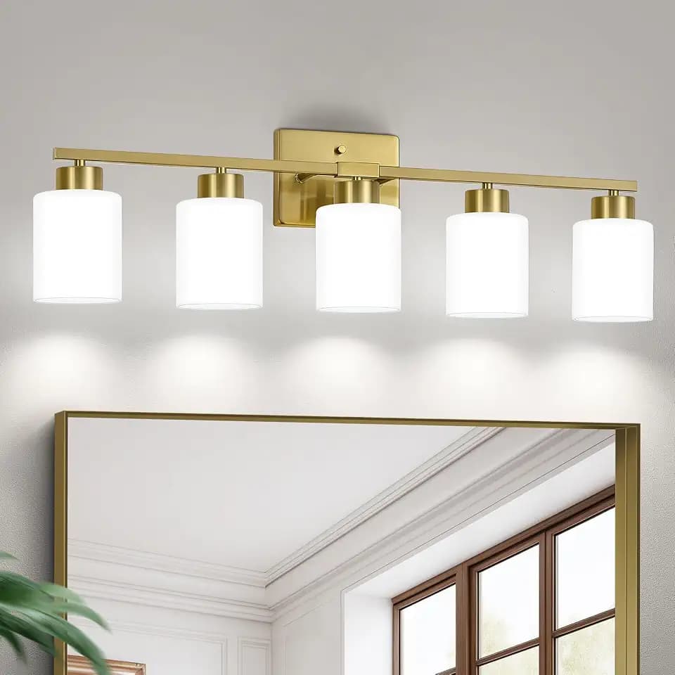 FonmYim Brushed Gold Bathroom Light Fixtures Vanity Lights Over Mirror