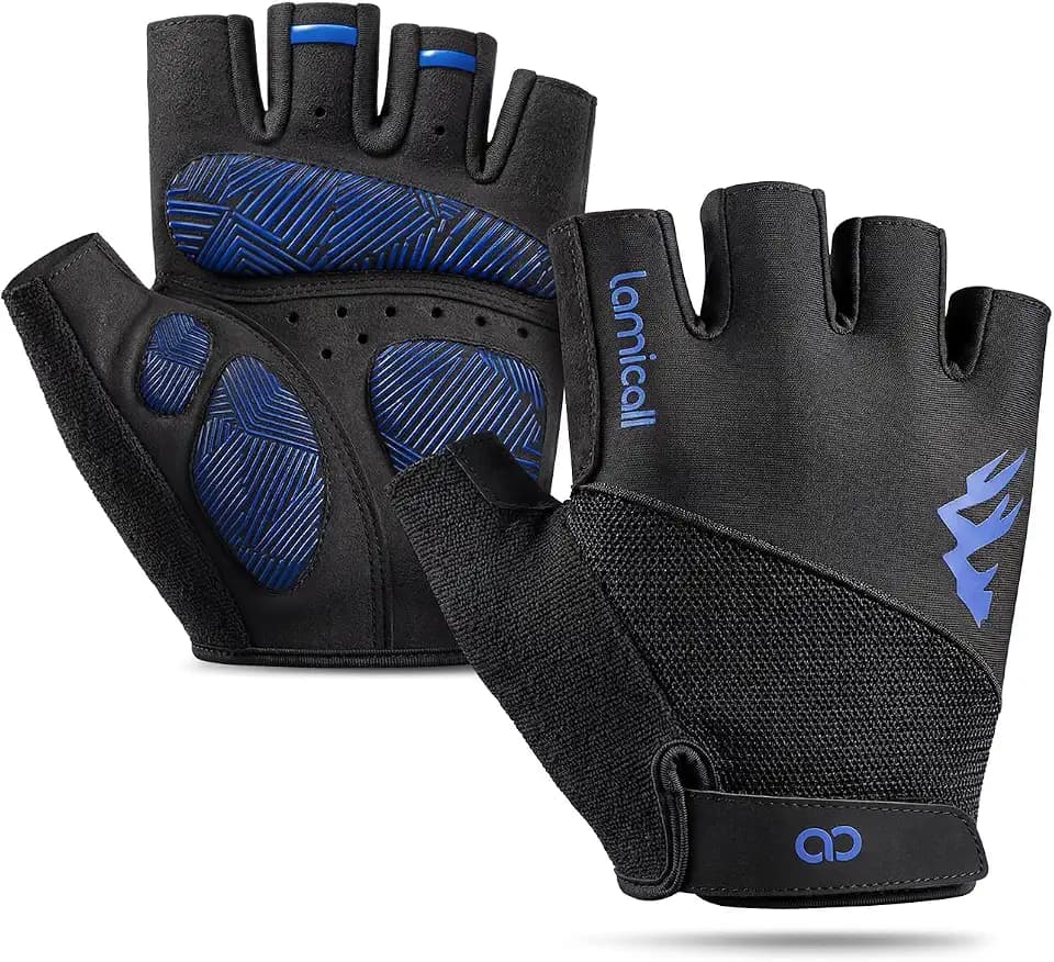 Lamicall Fahrradhandschuhe Herren & Damen, Halbfinger Fitness Handschuhe