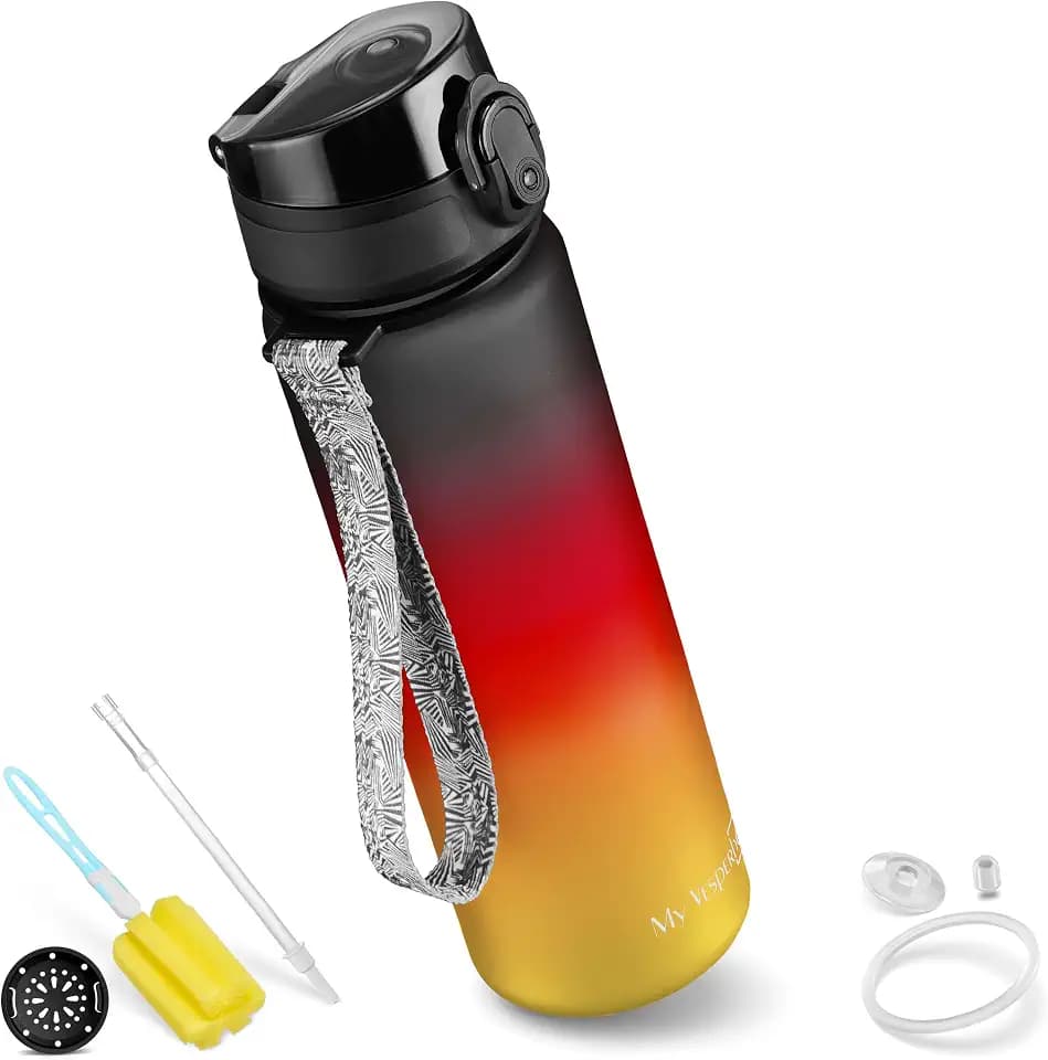 My Vesperbox® Trinkflasche Kinder [750ML] - Wasserflasche Kohlensäure Geeignet & Auslaufsicher - Water Bottle Kids - für Schule & Sport - Kinderflasche für Mädchen & Jungen - inkl. Ersatzdichtung