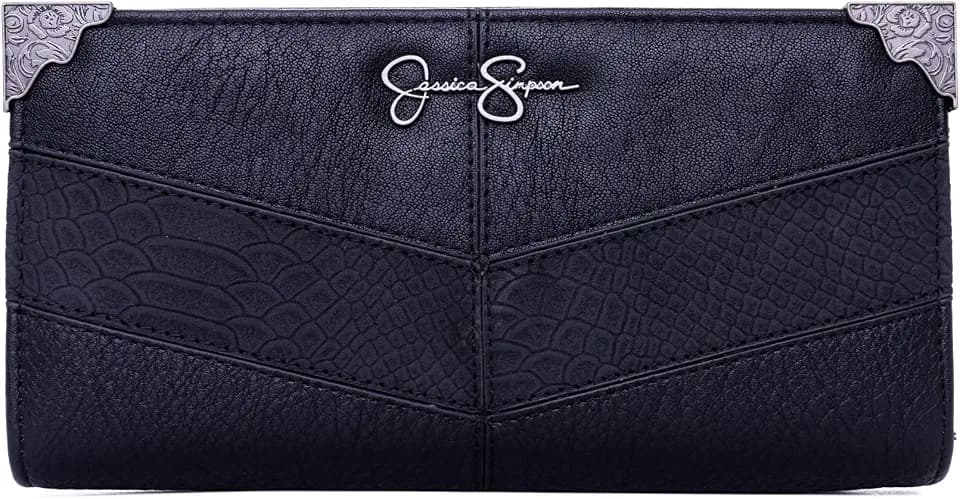 Jessica Simpson Women's Joan Zip Around Bifold Wallet, Stylish & Functional Accessory with Storage