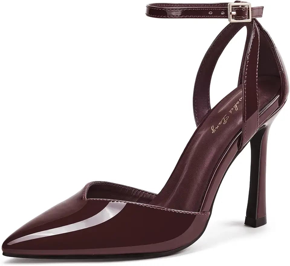 Elisabet Tang Women's High Heels Pointed Closed Toe Adjustable Strap Pumps