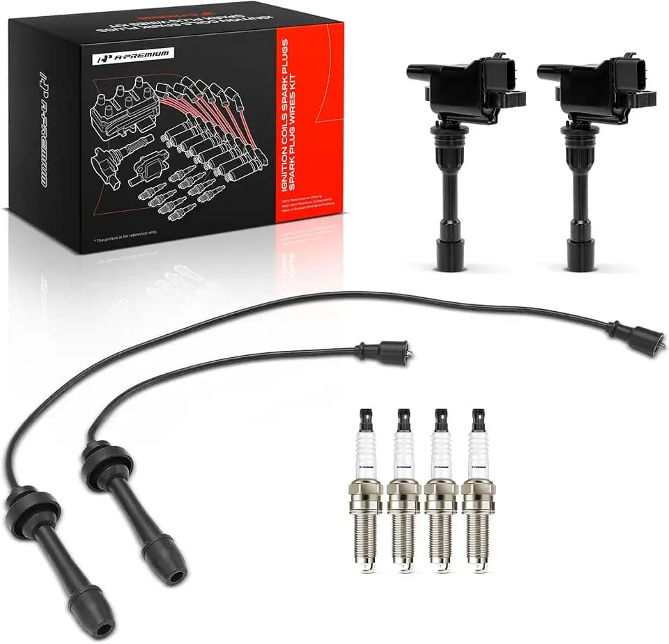 A-Premium 2 Ignition Coil with 2 Wire and 4 Iridium Spark Plug