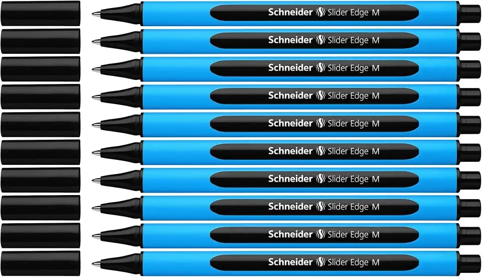 Schneider Slider Edge M Kugelschreiber (Strichstärke: M, dokumentenecht, Dreikant-Stift) 10er Packung schwarz