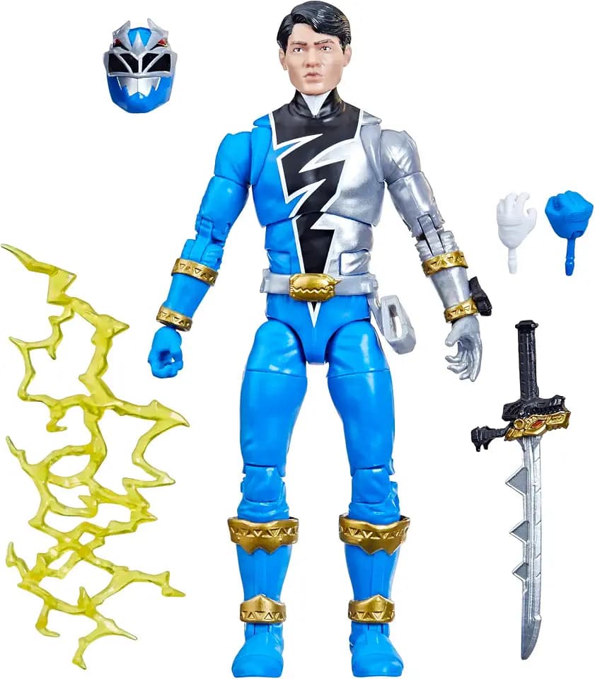 Power Rangers Lightning Collection Dino Fury Blue Ranger 6-Inch Premium Collectible Action Figure Toy with Accessories, Kids Ages 4 and Up