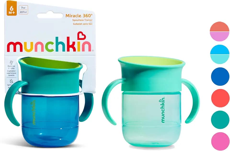 Munchkin Babytasse Miracle 360 | 2er-Pack | 6m+ | 207ml | Dunkelblau/Blau