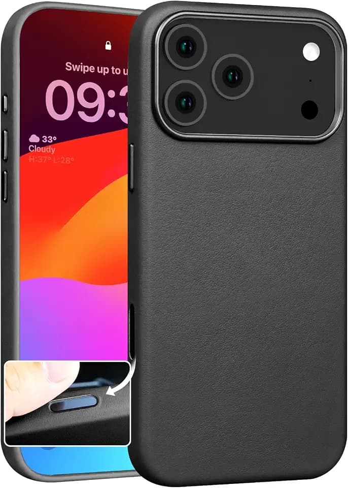 for iPhone 17 Pro Case Leather Compatible with Magsafe for Men & Women