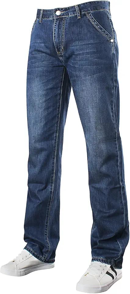 Demon&Hunter 809 Serie Herren Jeans Regulär Straight Jeans Bootcut Regulär fit Jeanshose