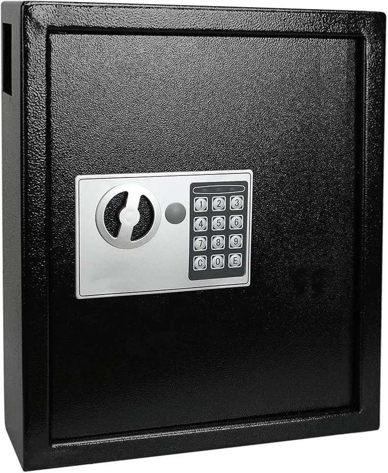 KYODOLED Digital Key Box, Wall Mount 40 Key Cabinet with Key Tags, Black