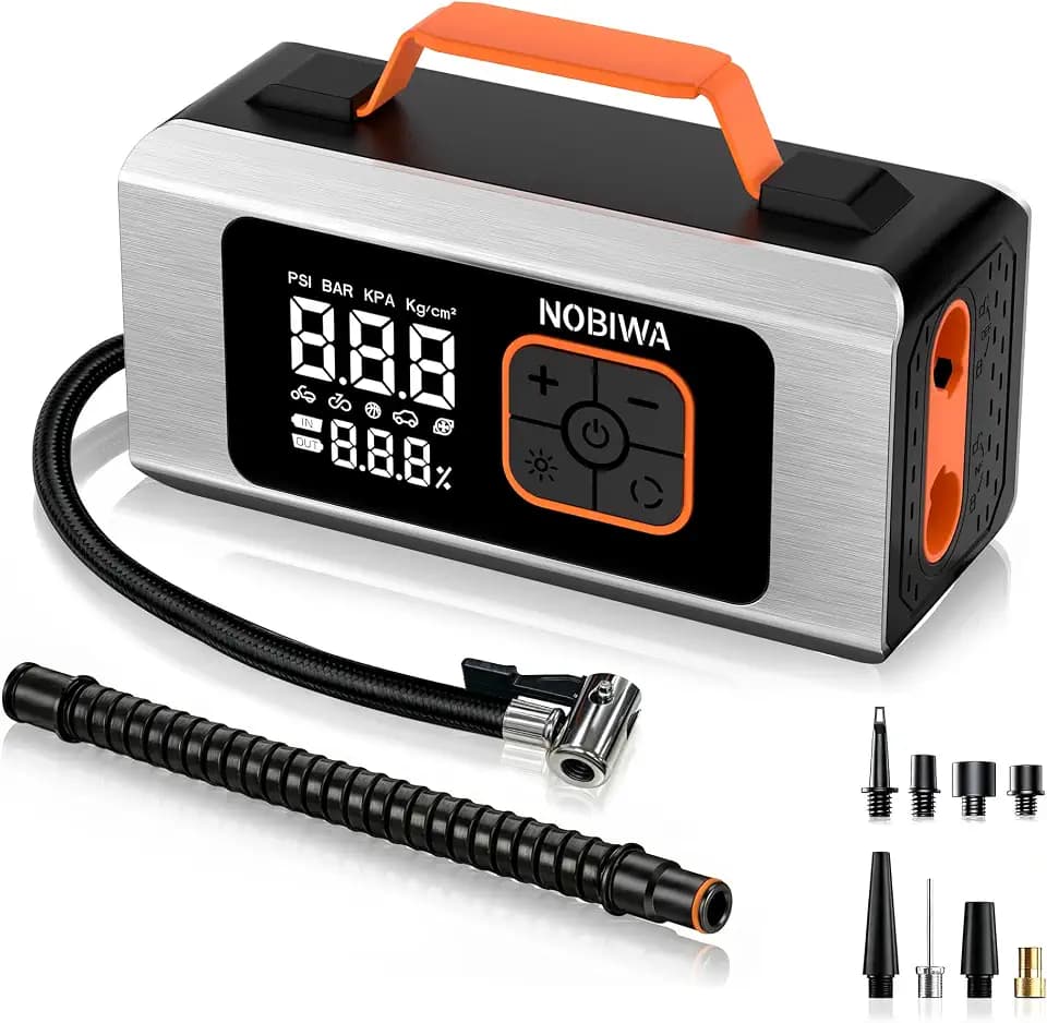 Tire Inflator Portable Air Compressor,150PSI,100% Duty Cycle & Dual Cylinder electric air pump,6X Faster Inflation,Small compressor for car,air mattress,Bicycle,Balls,LED Light