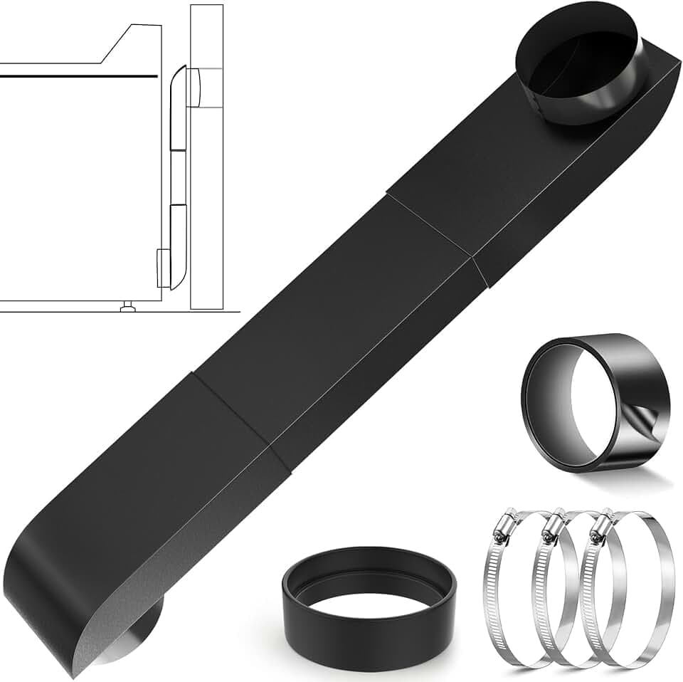 Periscope Dryer Vent, 29-45" Telescoping Dryer Vent Stainless Steel Adjustable Dryer Vent for Tight Space Flat Duct Slim Exhaust Pipe Hose Space-saving Adapter Connector Kit for 4 inch Outlet