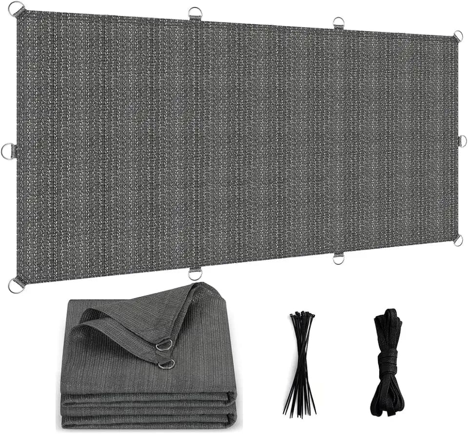 Sun Shade Cloth 12x15 FT, UV Block Outdoor Patio Shade Cover, Permeable and Tear Fade Resistant Rectangle Sunshade Fabric for Backyard, Porch, Pergola, Yard, Deck, Garden, Gray