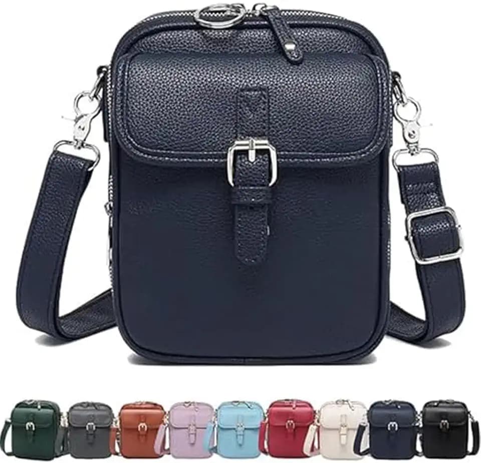 Leather Crossbody Bag for Women,Anti-Theft Messenger Bag with Large Capacity,Built-in Purse Card Slots Shoulder Sling Bag