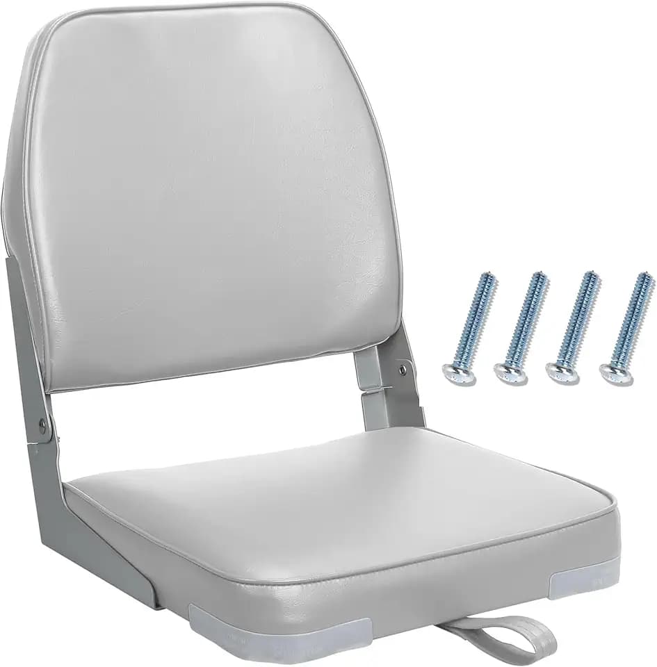 ERGOSEAT Folding Low Back Gray Boat Seats Fishing Seat Fits Jon Bass