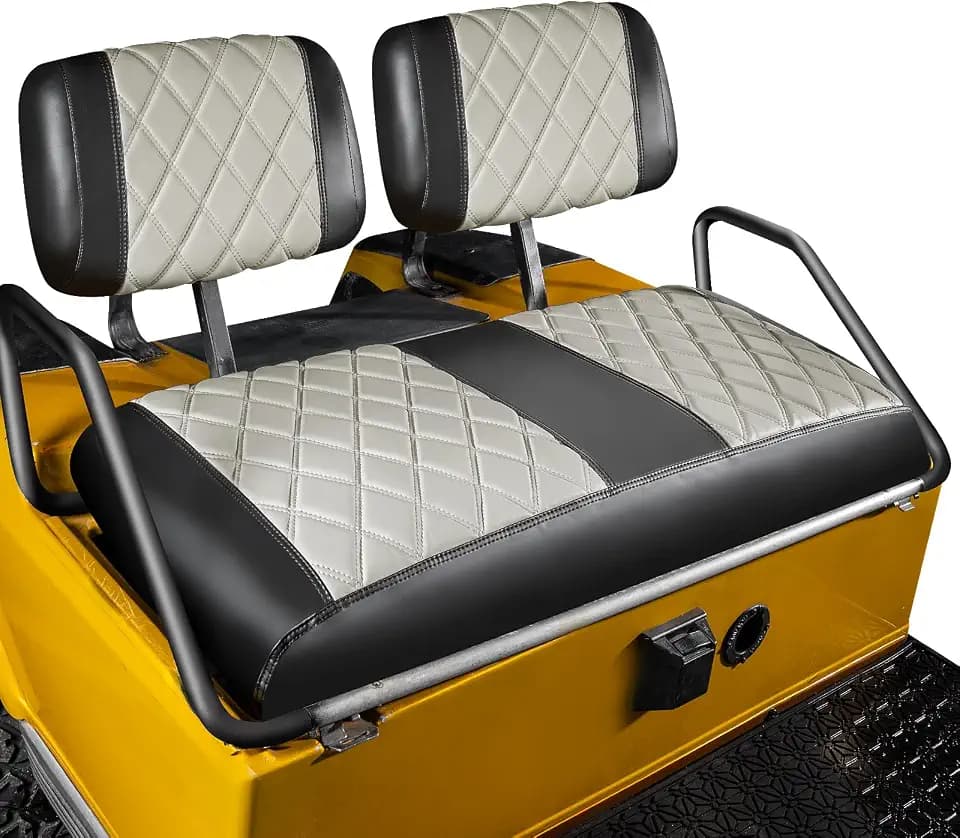 NOKINS Golf Cart Seat Covers Fit Club Car DS Pre-2000 OEM Standard Seat Cushion, Golf Cart Vinyl Diamond Front Seat Covers, Soft/Scratch-Resistant/No Stapler Needed