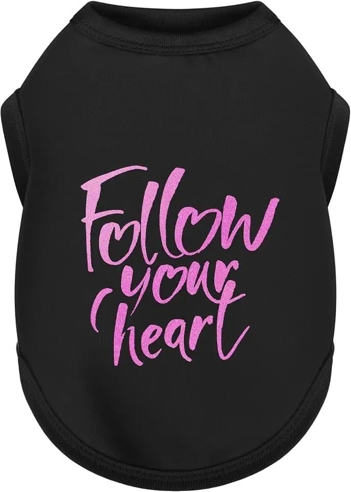 Paiaite Dog Shirt Soft Cotton Pet Tank Top Clothes Follow Heart XL