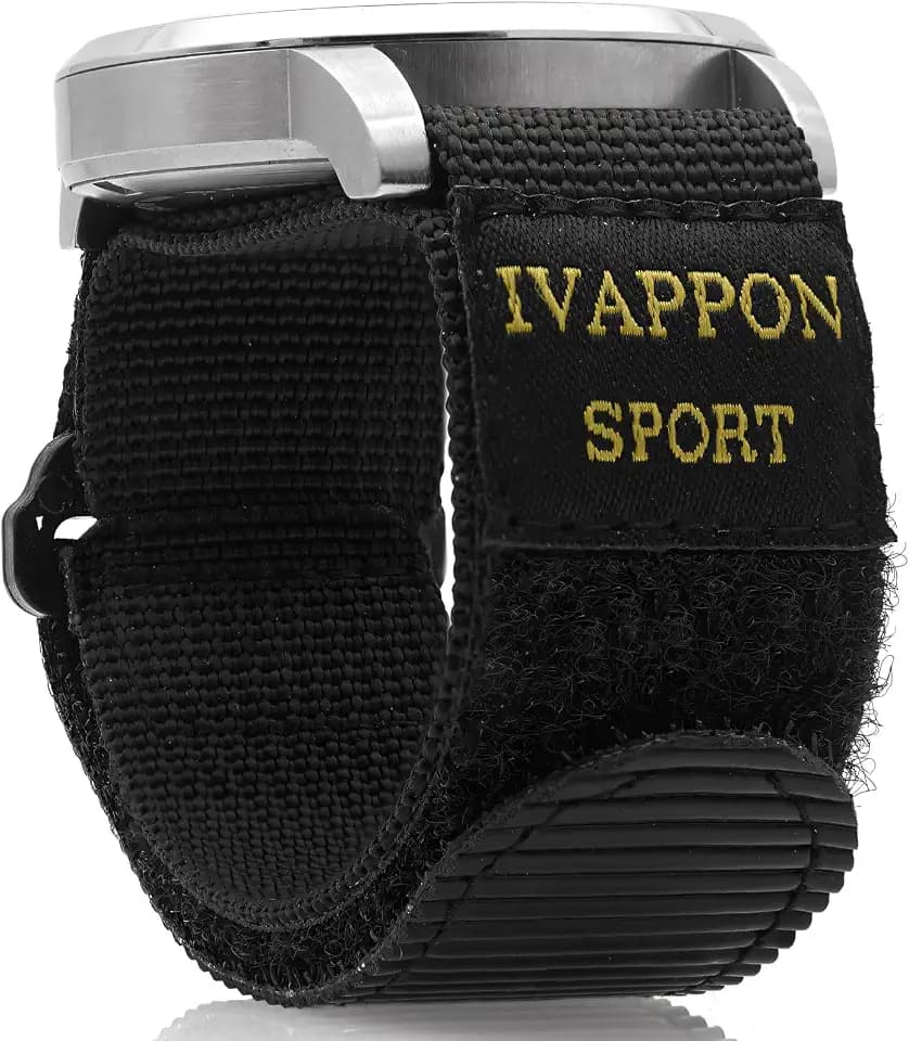 Sport Watch Band, Hook and Loop Nylon Strap, 18-24mm Width, Drop Prevention Design, Multiple Colors