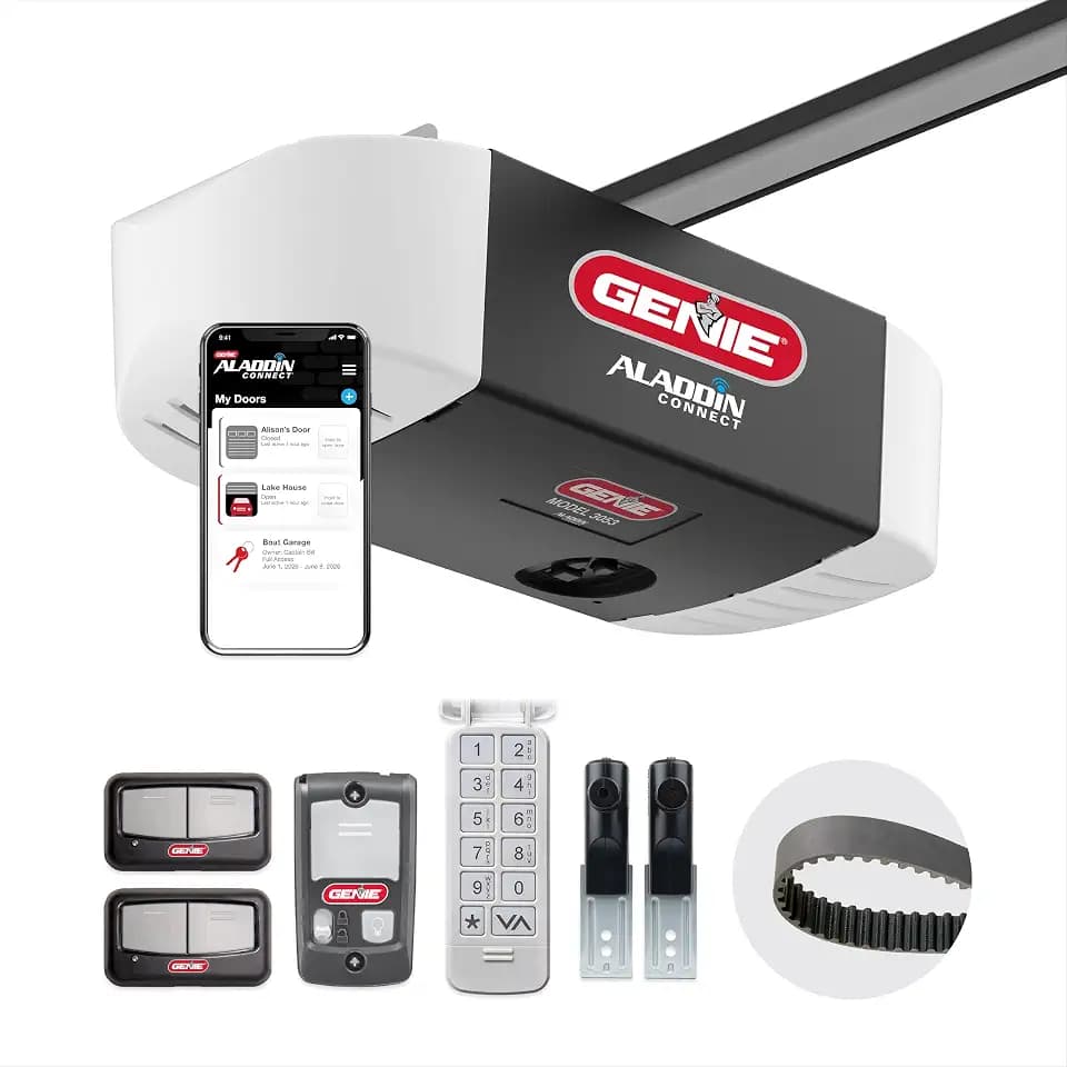 Genie QuietLift Connect – WiFi Smart Garage Door Opener with Added Wireless Keypad, ¾ HPC Smart Belt Drive – Compatible with Alexa and Google Assistant, Model 3053-TKV