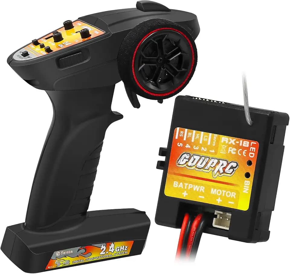GOUPRC 2 in 1 ESC & Receiver with 3CH 2.4GHz RC Transmitter ESC Remote Controller Receiver Combo for Axial SCX24 RC Car
