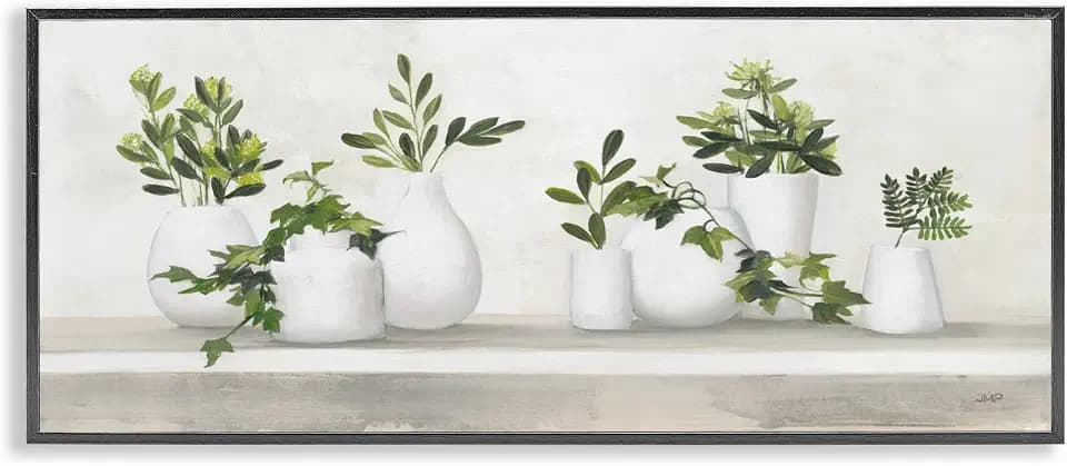 'Traditional Potted Cottage Plants'| Framed Giclee Art