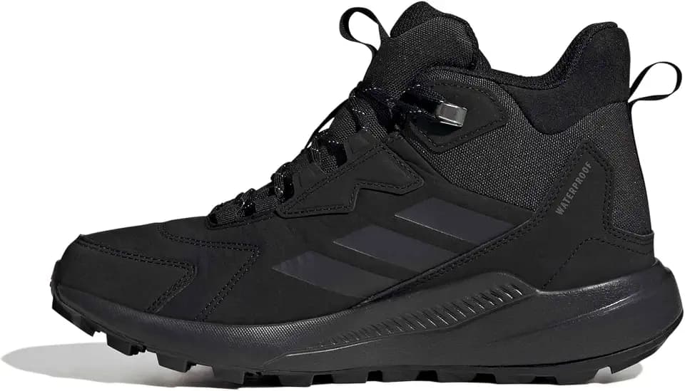 adidas Womens Terrex Anylander Leather Mid Climaproof Hiking Sneakers Shoes - Black