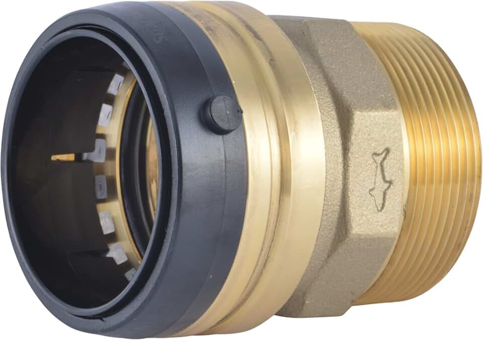 Sharkbite MNPT Adapter, Push to Connect Brass Plumbing Fitting, PEX Pipe, Copper, CPVC, PE-RT, HDPE