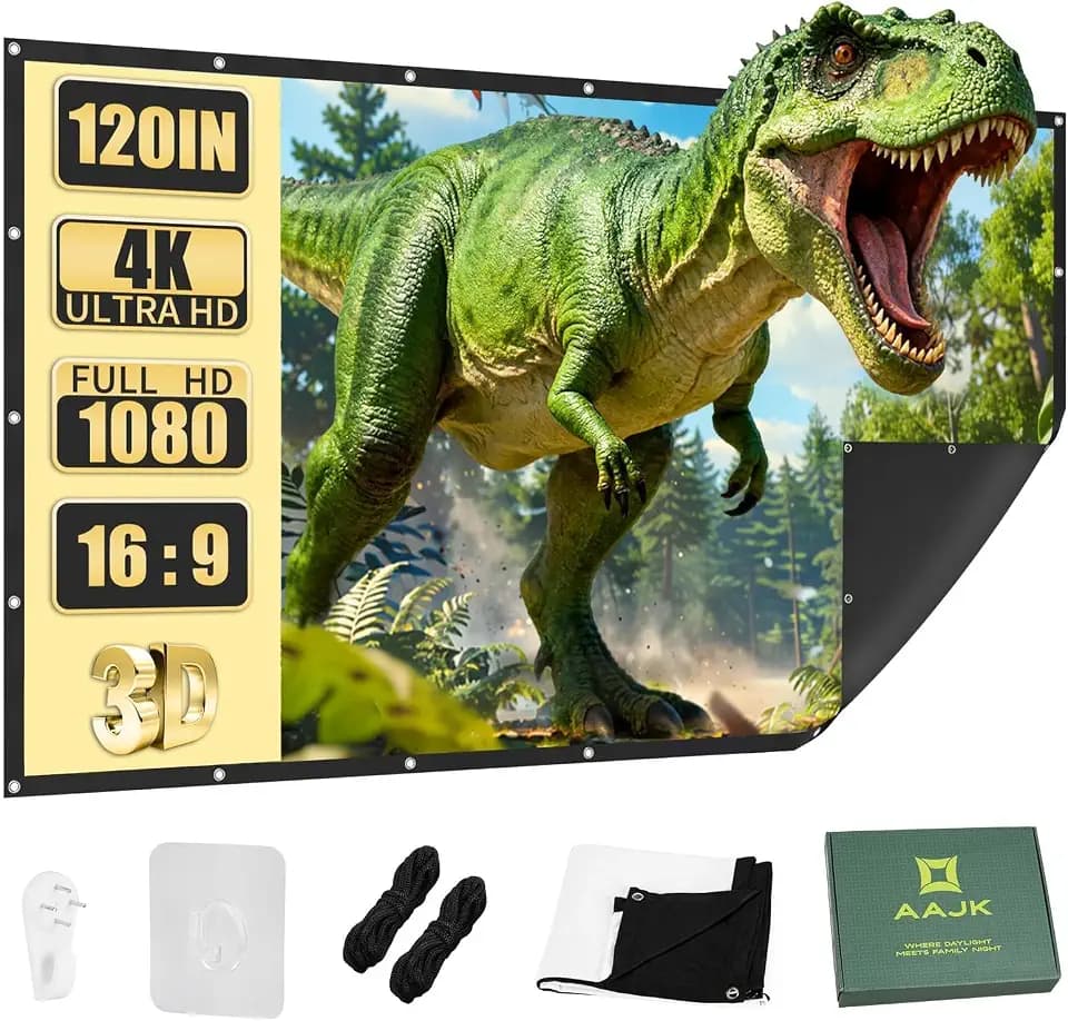 AAJK 120inch Outdoor Blackbacking Projector Screen Portable Movie Screen